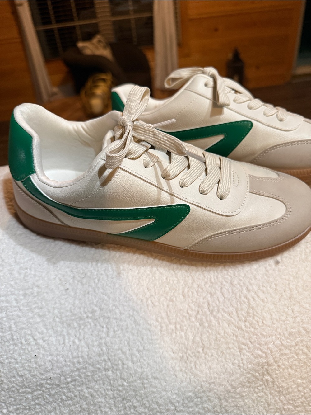 DV by Dolce Vita Cream Sneakers with Green Accents